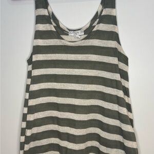 Cotton On Olive and Cream Striped Tank Top